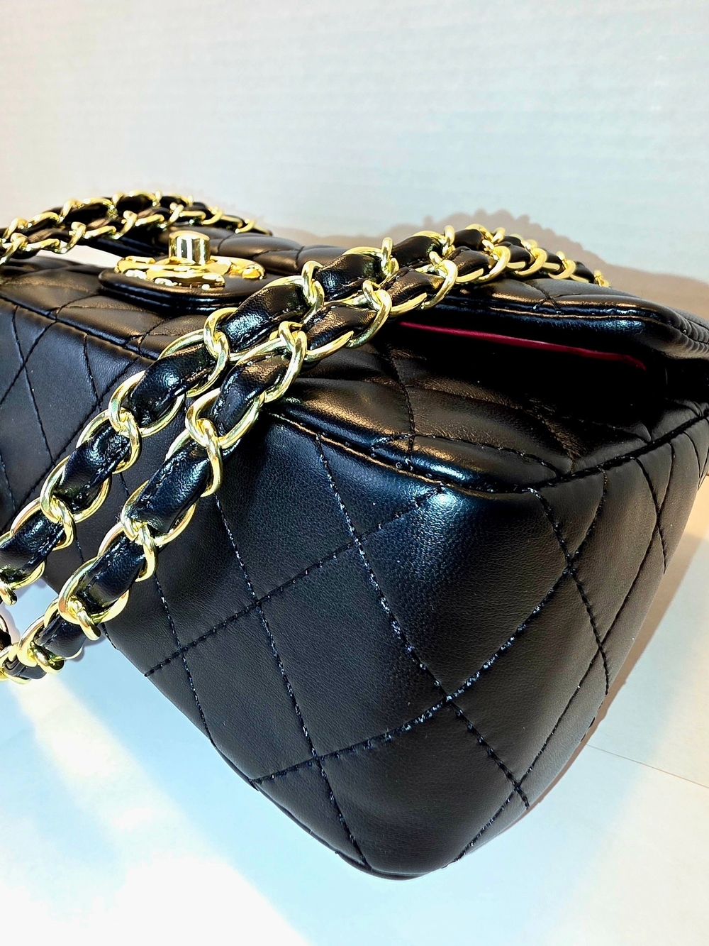 SALE!! 8MBlack Quilted Chain-Handle Shoulder Bag - Luxury Designer Style NWT - Picture 8 of 11
